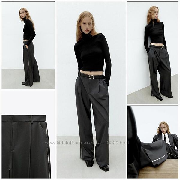 Очень крутые длинные брюки в мужском стиле от Zara. New       