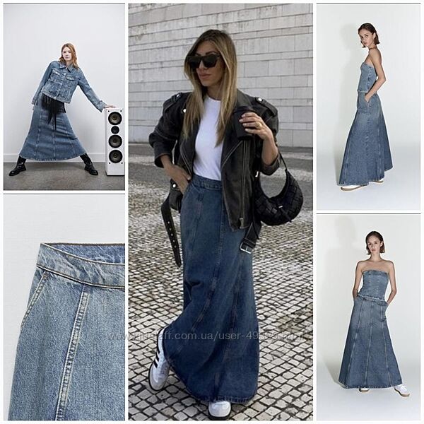 Крутая длинная джинсовая юбка Zara из новой коллекции. Хит. 