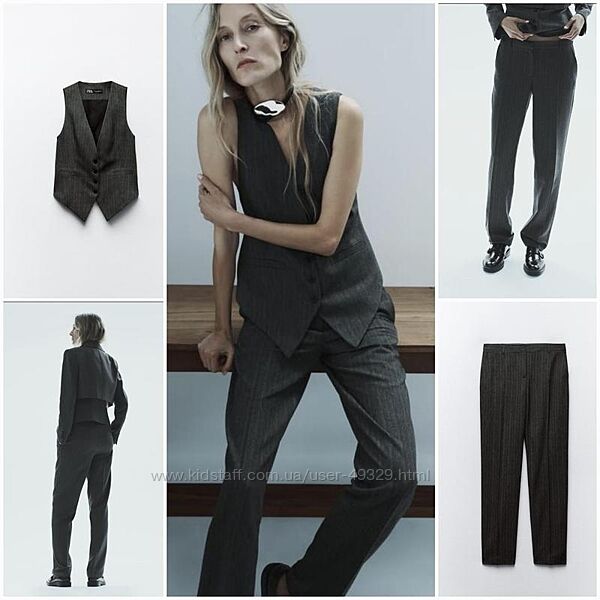 Стильнючий трендовий костюм Zara із брюк та жилета. Шикарний склад. New 
