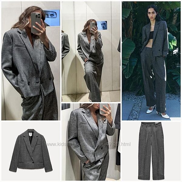 Дуже крутий стильний вовняний костюм Zara з преміальної колекції. Хіт 100