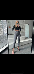 Zara оригінал нові штани з високою посадкою. high-waist trousers