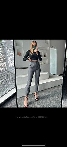 Zara оригінал нові штани з високою посадкою. high-waist trousers