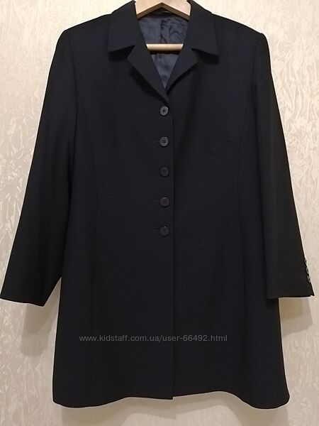 Шикарный вирджинской шерсти длинный жакет/пальто Marks&Spenser. 