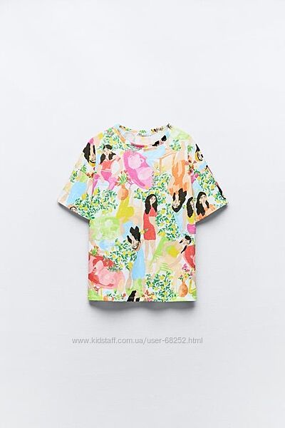 Яскрава футболка з принтом ZARA. Розмір М.