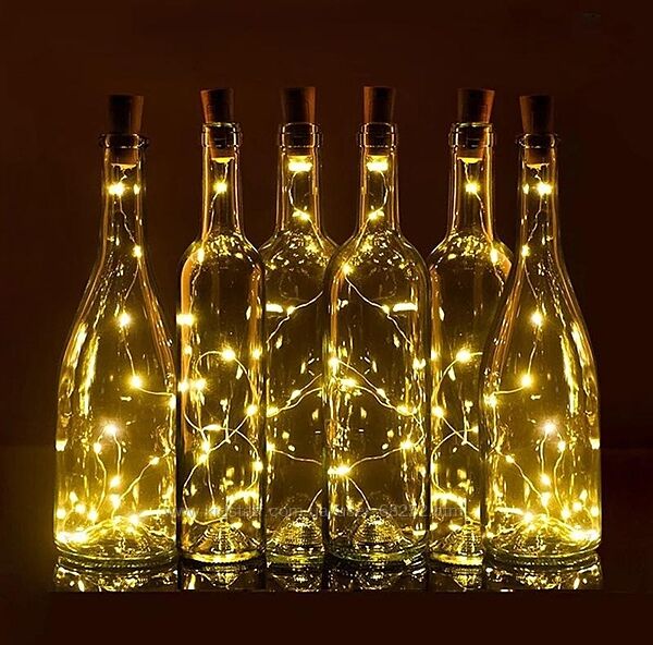 Гірлянда роса нитка . Гірлянда пробка корка. Ледгірлянда