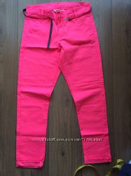 летние яркие коралловые брюки с поясом от H&M возраст 14 на 170 рост