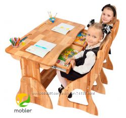 Детская парта стол растишка с 2мя ящиками Mobler, 120 см