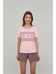 Жіноча піжама з шортами. Домашній комплект футболка з шортами. Ellen 2070