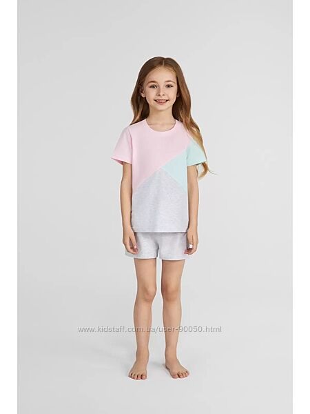 Дитяча піжама на дівчинку шорти та футболка. Літня піжама  Ellen 2070