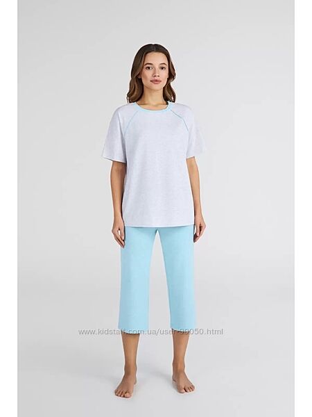 Жіноча піжама з бриджами. Домашній комплект бриджі та футболка Ellen 2890