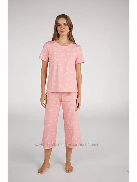 Піжама жіноча футболка та капрі. Домашній комплект з бриджами. Ellen 2089