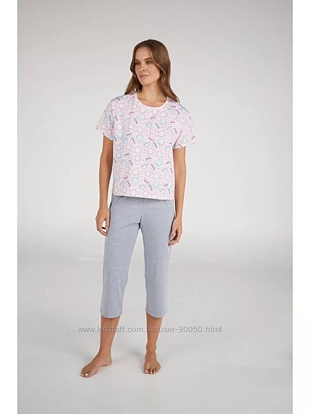 Піжама жіноча бриджі та футболка. Домашній комплект з бриджами. Ellen 2990