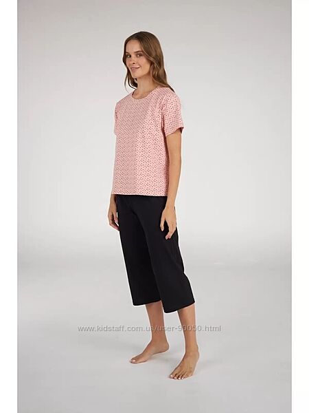 Жіноча піжама з бриджами. Домашній комплект капрі та футболка. Ellen 2990