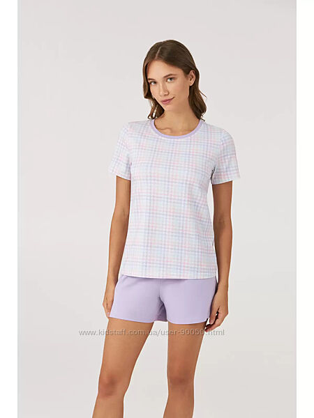 Піжама жіноча футболка з шортами. Домашній комплект бавовна. Ellen 2070