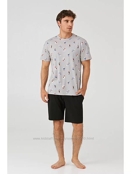 Піжама чоловіча шорти та футболка. Домашній комплект з шортами. Ellen 2071