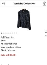 AllSaints блуза з зірочками М віскоза оригінал 