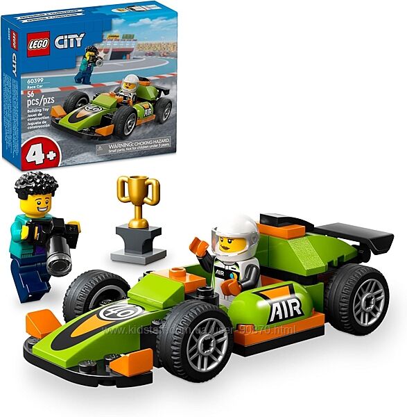 Конструктор Лего Сіті зелений гоночний автомобіль Lego City Green Race Car