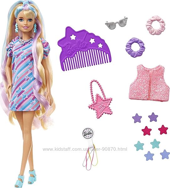 Лялька Барбі з аксесуарами Barbie Totally Hair Star, оригінал від Маттел