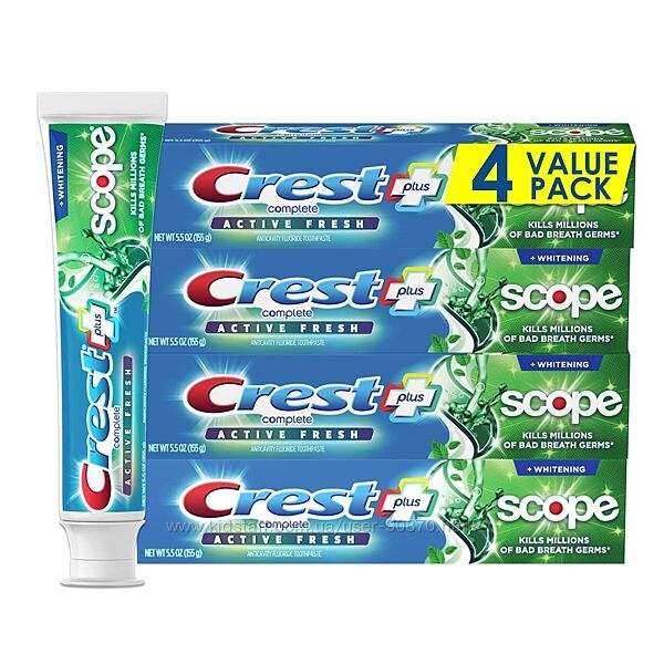 Зубна паста Crest Whitening Plus Scope Active Toothpaste 155 г оригінал США