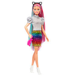 Барбі леопард зміна кольору Barbie Leopard Rainbow Hair Doll, оригінал