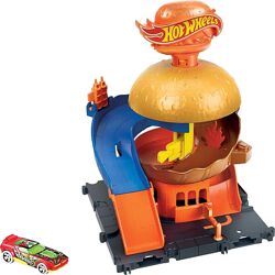 Трек Хот Вілс Бургер Hot Wheels Toy Car Track Set, City Burger Drive-Thru
