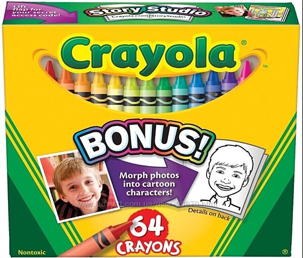 Набір воскових олівців Crayola 64 шт, оригінал. Восковые карандаши Крайола