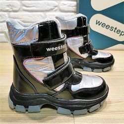 Зимние ботинки Weestep 7862s серебро размеры 27-29