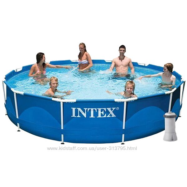 Бассейн каркасный круглый Интекс Intex 366-76 см с фильтр насосом 28212