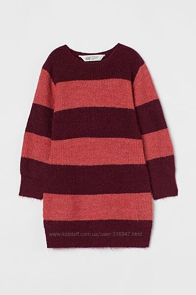 Теплое вязаное платье-свитер с шерстью, Н&М 2-4 года 92-104см