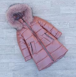 Детские зимние куртки для девочек размер 116-140 