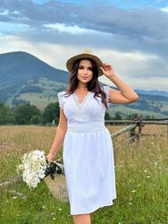 Платье хлопок с кружевом