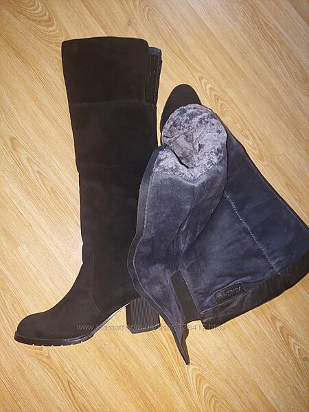 Чоботи-ботфорти зимові замшеві 38 р.