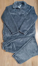 Тепла жіноча махрова піжама, домашній костюм, верх ґудзики, р. 2ХЛ 50-52 