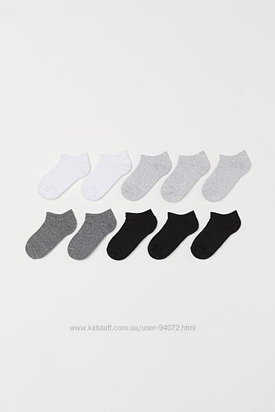 H&M Комплект из 10 пар носков размеры 28-33