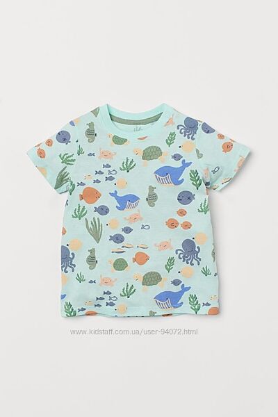 H&M Гарна футболочка з рибками для 6-18 місяців