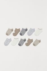 H&M Комплект з 5 або 10 пар коротких шкарпеток розмір 19-24
