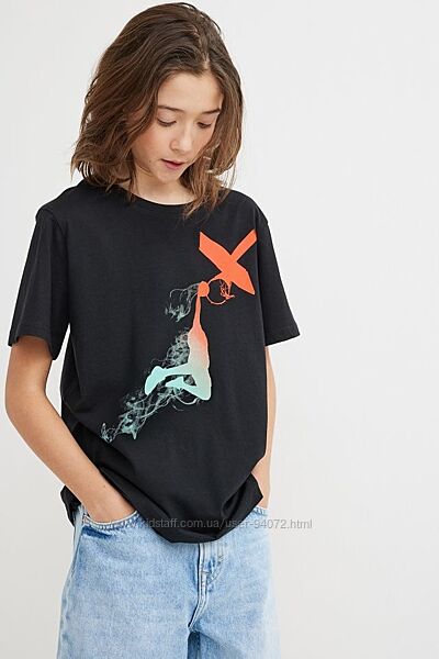 H&M Футболка з баскетбольним принтом для 10-14 років