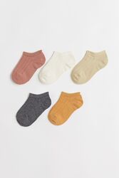 H&M Комплект з 5 пар коротких шкарпеток розміри 19-24