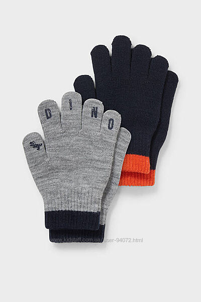 C&A Комплект з 2-х пар рукавичок для 8-12 років