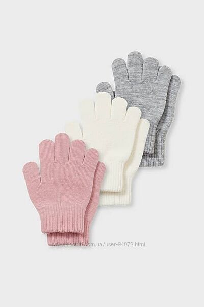 C&A Комплект з 3-х пар рукавичок для 2-4 рочків