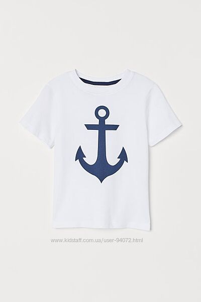 H&M Стильна футболка з якорем для хлопчиків 4-6 та 8-10 років 