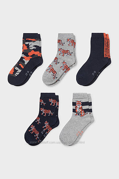 C&A Комплект з 5 пар шкарпеток 31-33 розмір