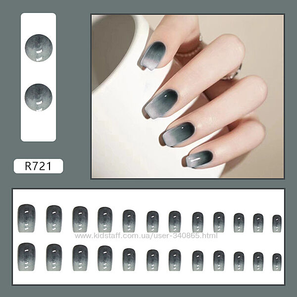 Накладные ногти 24 штуки с клеем для ногтей R721