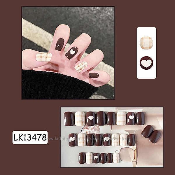 Накладные ногти 24 штуки с клеем для ногтей LK13478