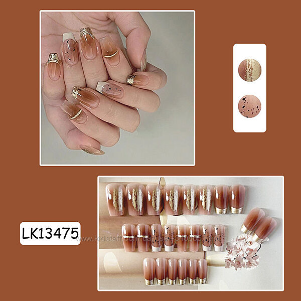 Накладные ногти 24 штуки с клеем для ногтей LK13475