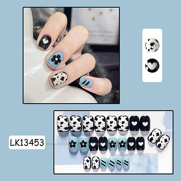 Накладные ногти 24 штуки с клеем для ногтей LK13453