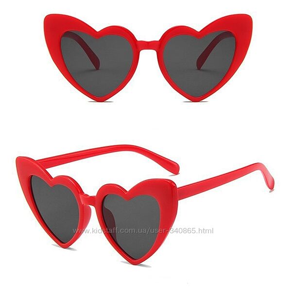 Солнцезащитные очки сердечки love красные оправные A9919