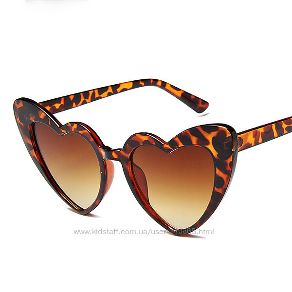 Солнцезащитные очки прозрачные сердечки love леопард A9916