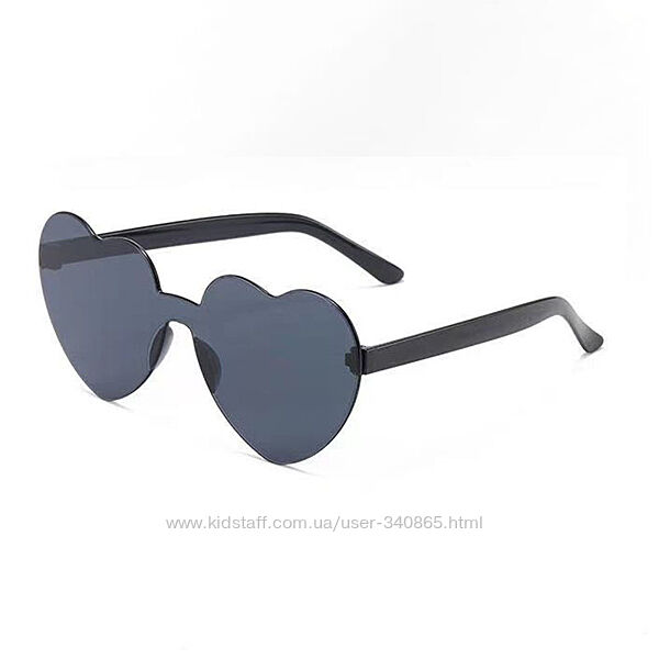 Солнцезащитные очки сердечки love черные A9913