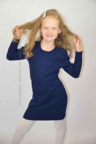 Сукня вязана Deloras для дівчинки синя 120-170 розміри